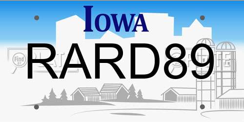 RARD89 Iowa License Plate