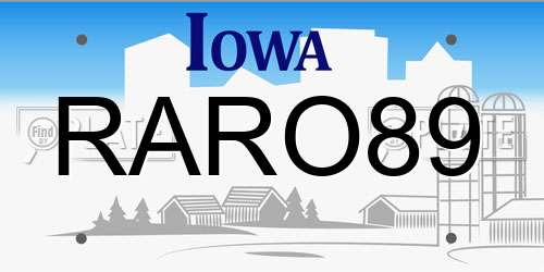 RARO89 Iowa License Plate
