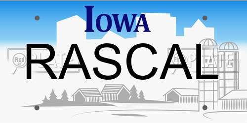 RASCAL Iowa License Plate