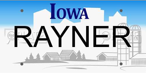 RAYNER Iowa License Plate