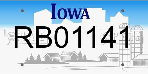 RB01141 Iowa License Plate