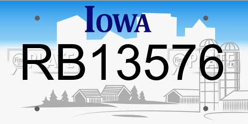 RB13576 Iowa License Plate