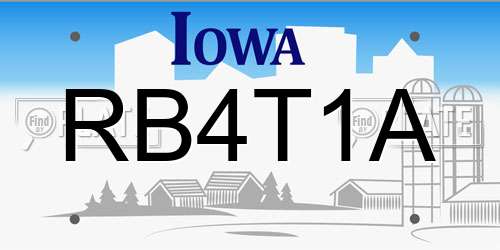 RB4T1A Iowa License Plate
