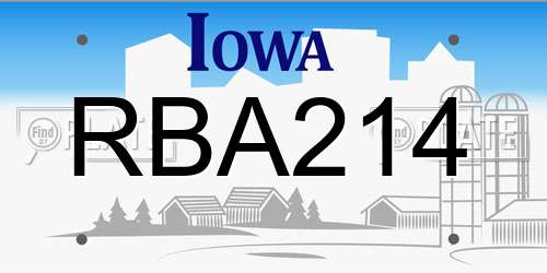 RBA214 Iowa License Plate