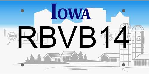 RBVB14 Iowa License Plate