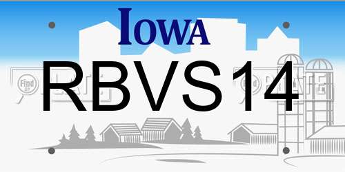 RBVS14 Iowa License Plate
