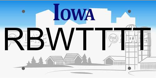 RBWTTTT Iowa License Plate