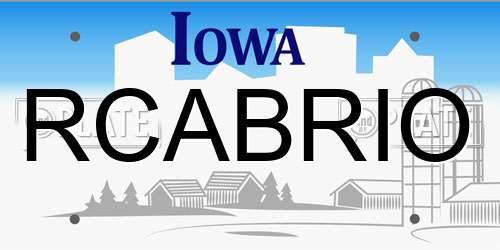 RCABRIO Iowa License Plate