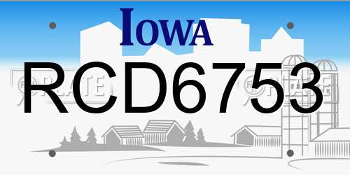 RCD6753 Iowa License Plate