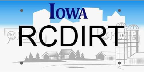 RCDIRT Iowa License Plate