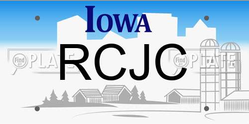 RCJC Iowa License Plate