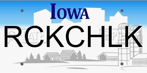 RCKCHLK Iowa License Plate