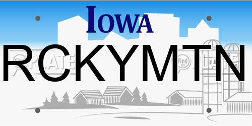 RCKYMTN Iowa License Plate