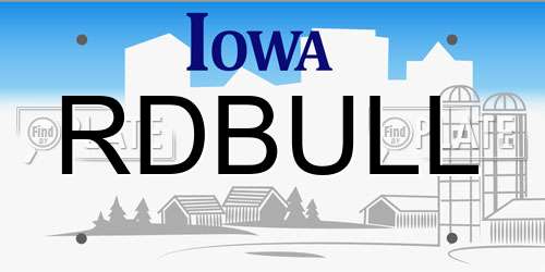 RDBULL Iowa License Plate