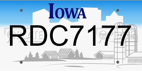 RDC7177 Iowa License Plate