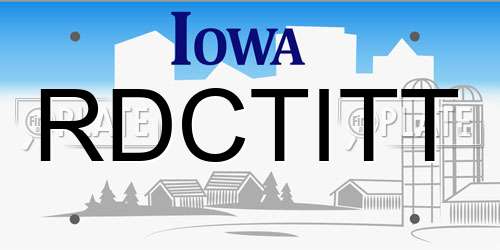 RDCTITT Iowa License Plate
