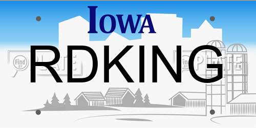 RDKING Iowa License Plate