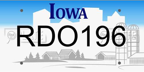 RDO196 Iowa License Plate