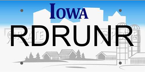 RDRUNR Iowa License Plate