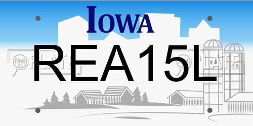REA15L Iowa License Plate