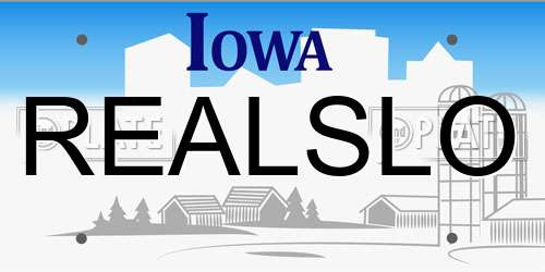 REALSLO Iowa License Plate