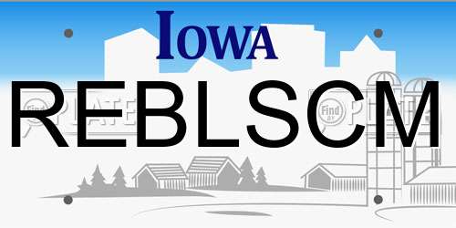 REBLSCM Iowa License Plate