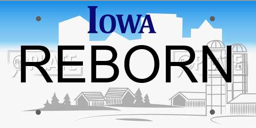 REBORN Iowa License Plate