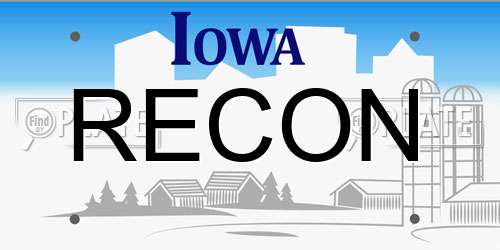 RECON Iowa License Plate