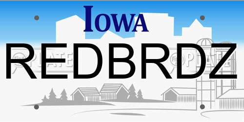 REDBRDZ Iowa License Plate