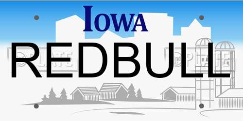 REDBULL Iowa License Plate