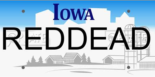 REDDEAD Iowa License Plate