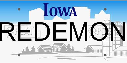 REDEMON Iowa License Plate