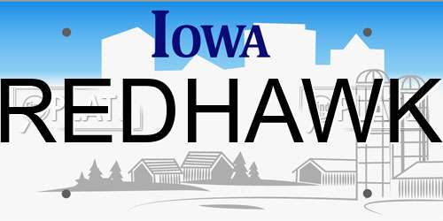 REDHAWK Iowa License Plate