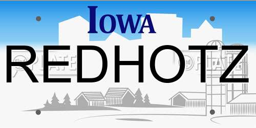 REDHOTZ Iowa License Plate