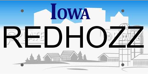 REDHOZZ Iowa License Plate