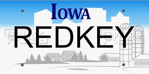 REDKEY Iowa License Plate