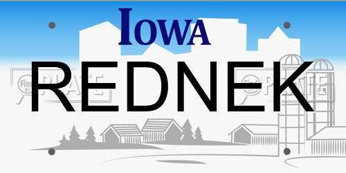 REDNEK Iowa License Plate