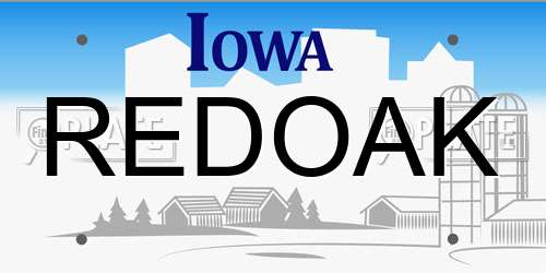 REDOAK Iowa License Plate