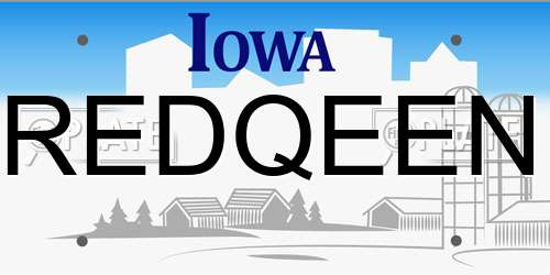 REDQEEN Iowa License Plate