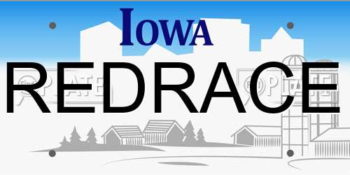 REDRACE Iowa License Plate
