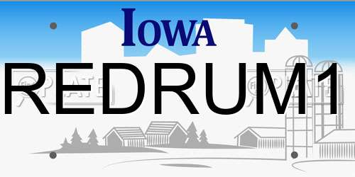 REDRUM1 Iowa License Plate