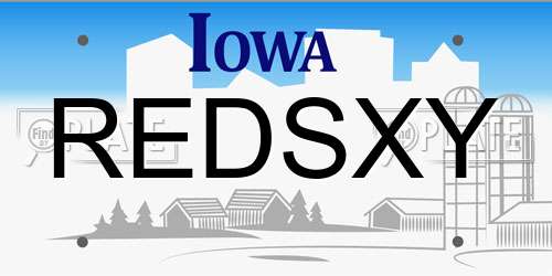 REDSXY Iowa License Plate
