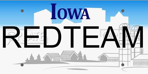 REDTEAM Iowa License Plate