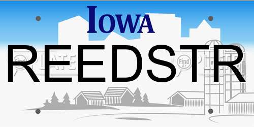 REEDSTR Iowa License Plate