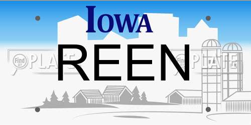 REEN Iowa License Plate