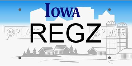 REGZ Iowa License Plate