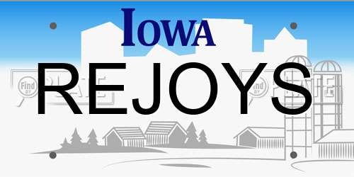 REJOYS Iowa License Plate