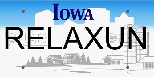RELAXUN Iowa License Plate