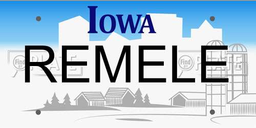 REMELE Iowa License Plate