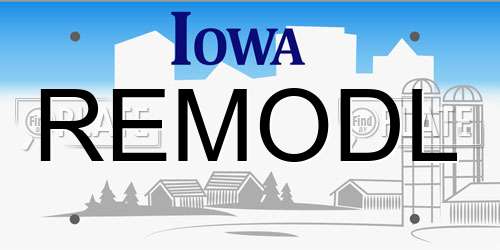 REMODL Iowa License Plate